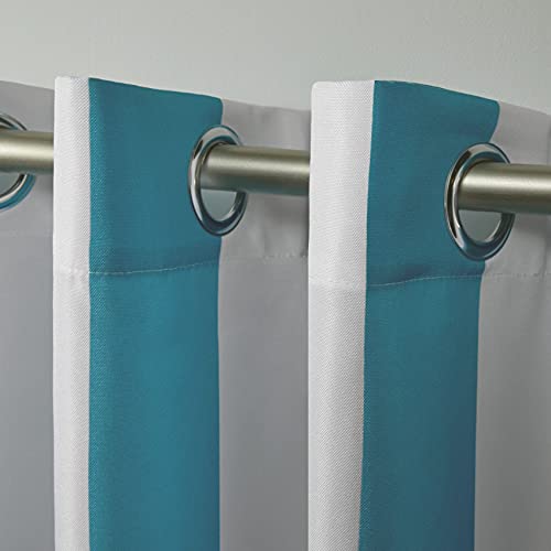 Exclusive Home Curtains Panel Pair, Fabric, Teal/White, 54x96, Teal / White, W 54" x L 96" (2 Panels) - Image 3