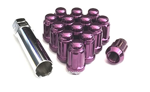 12x1.5 Spline Tuner Lug Nuts Wheel Locks (20 Lugs & 1 Key Included) (12mmx1.50 Thread Size) (Pink)