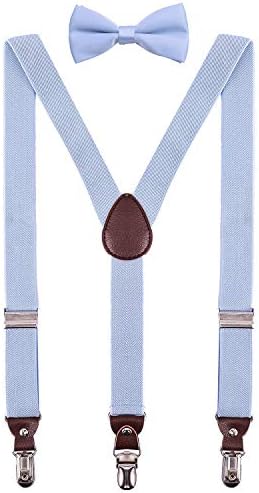 Men's Boys' Suspenders and Bow Tie Set Adjustable Y Back
