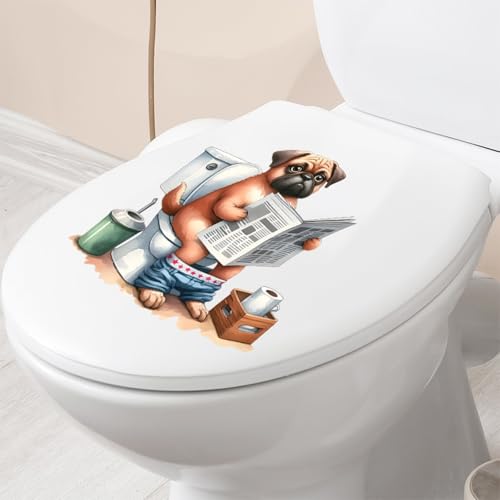 Vinilo decorativo adhesivo perro pug acuarela para baño miniatura 5