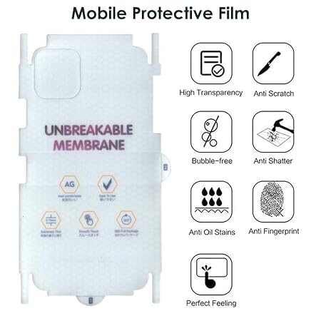 Image of Back Screen Protector - Unbreakable TPU Scratch Guard, Full Fit, Case-Friendly (Back & Side) for iPhone 11 Pro Max