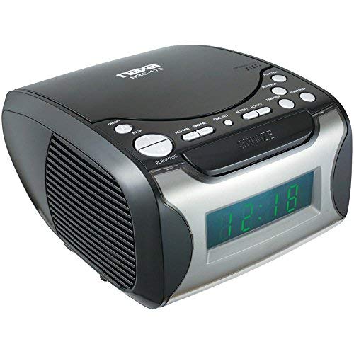 Naxa Digital Alarm Clock with Digital Tuning AM/FM Radio and CD Player