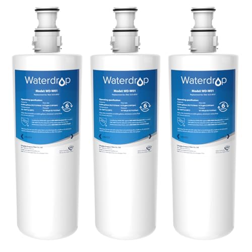 Waterdrop 3US-AF01 Under Sink Water Filter, Replacement for Standard Filtrete® 3US-AF01, 3US-AS01, Aqua-Pure AP Easy C-CS-FF, WHCF-SRC, WHCF-SUFC, WHCF-SUF, NSF/ANSI 42 Certified, Pack of 3