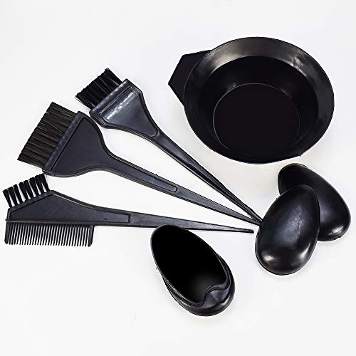 DKAF 5Pcs Professional Salon Hair Coloring Dyeing Kit, Hair Tinting Brush Dye Comb Mixing Bowl Ear Cover, DIY Salon Hair Dye Tools Hair Dye Tools