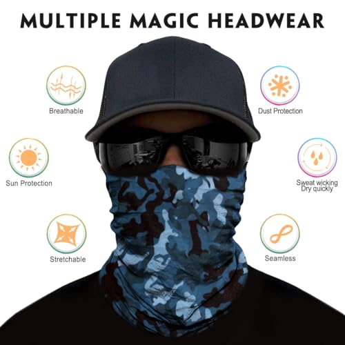 Image of Neck Gaiter for Men Women Headwear Bandana Head Wrap Face Scarf Mask Cover Warmer Balaclava-Seamless & Versatile