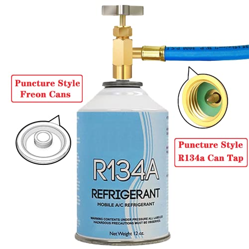Refrigerator Freon Recharge Hose Kit-R134A R12 R22 Fridge Recharge Tool Kit With 2 Bpv31 Bullet Piercing Tap Valves,1 R134A Self-Sealing Adapter, For Refrigerator Refrigerant Refilling (White-Style 1) #TOP3