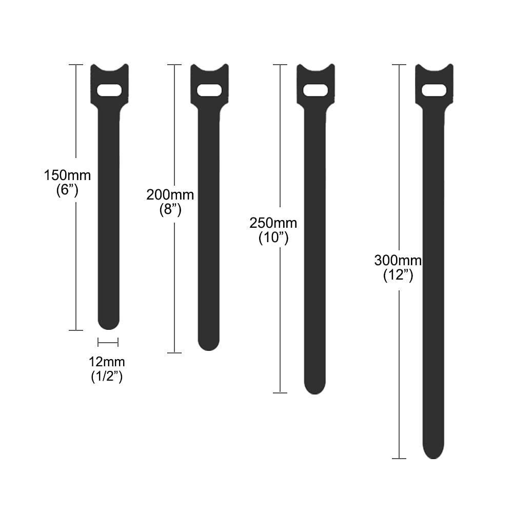 Muka 500 Stück Klettkabelbinder personalisierbare Kabelbinder Klettband für Home Office Büro- Grün