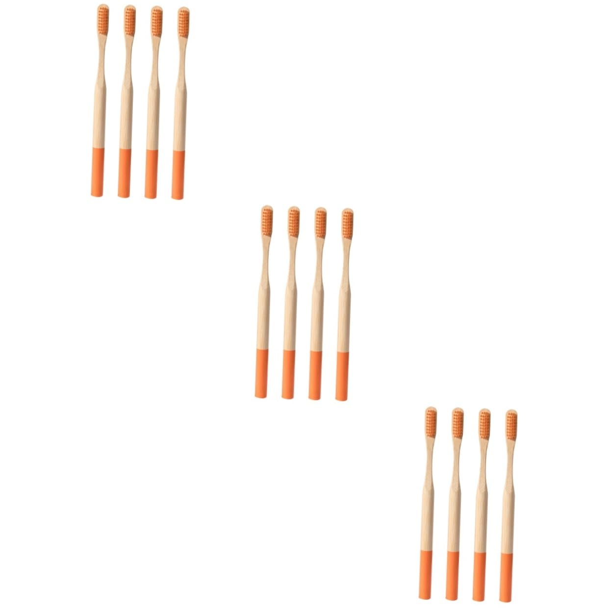 FRCOLOR 3 Set Spazzolino Viaggio Adulti Sensibile Eco Chiave Dente Adulto Ultra Morbido Scovolini Per Denti Spazzolini Denti Scovolini Dentali Bambù Arancia 4 Pezzi*3