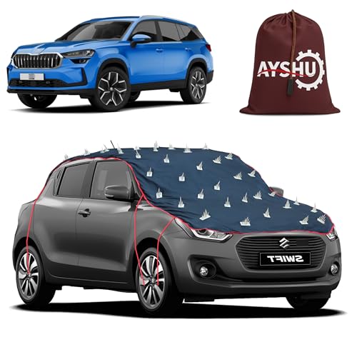 Image of AYSHU Water-Resistant Spike Car Cover for Skoda Fabia Scout - Protects from Dogs, Monkeys, Dust, Sunlight & UV - Full Roof Universal Fit