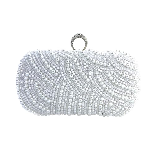 Sac de soirée élégant anti-encombrement avec chaîne amovible perles
