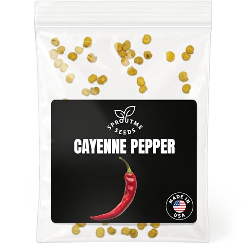 Cayenne Pepper Seeds for Planting – 50 Non-GMO Heirloom USA-Grown Hot Chili 30,000–50,000 SHU with High Germination (Capsicum annuum)