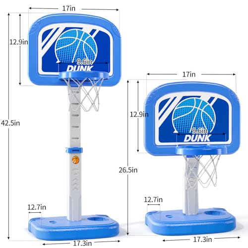 image for TEMI Swimming Pool Basketball Hoop, Adjustable Poolside Hoops with 4 B