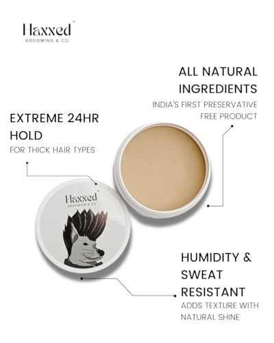 Haxxed Extreme hold Clay Pomade | Made with all natural ingredients | Oil based clay | 36hrs hold | Preservative free | All day long hold (100gms)… - Image 2