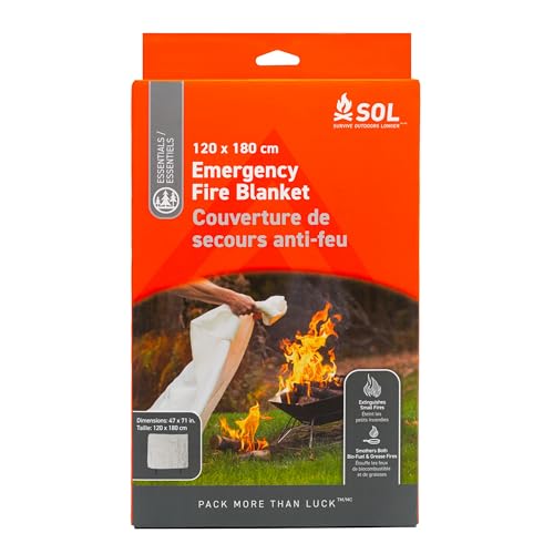 SOL Emergency Fire Safe Blanket, 47" x 70"