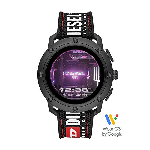 Diesel On Men's Gen 5 Axial Hr Heart Rate Nylon Touchscreen Smart Watch, Color: Black Nylon (Model: Dzt2022) #TOP1