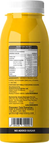 Image of Raw Pressery Valencia Orange Juice (6 x 250ml) Rich in Vitamin C, Natural Energizer & Immunity Booster, Healthy Juice, No Added Sugar