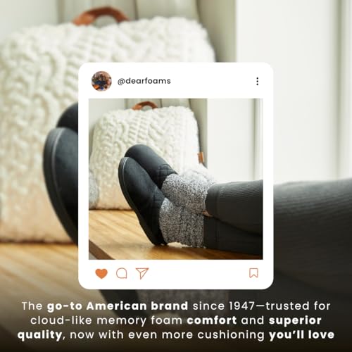 Image of Dearfoams Women's Lightweight Memory Foam Indoor House Slipper Darcy Velour Clog with Wide Widths