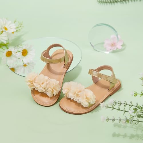 Image of Otter MOMO Girls Open Toe Princess Flat Sandals with Comfort Sole Summer Sandals