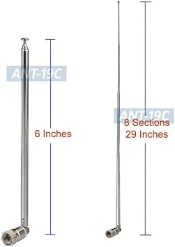 8-Section Telescopic TV Antenna
