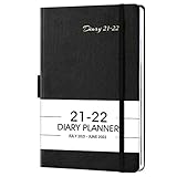 Agenda 2021 2022 dia pagina, A5 Diario 2021 2022 de enero a diciembre, Planificador diario con cubierta de cuero, bolsillo interior y 16 páginas de notas adicionales, 21x14.8 cm