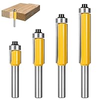 4 Stück Bündigfräser,Bündigfräser 8mm,Bündigfräser Kugellager Oben,Kopierfräser 8mm,Bündigfräser Schaft,Bündigfräser Schaft Fräser Oberfräser,Kanten Kopierfräser mit Kugellager,für den Holzzuschnitt