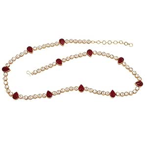 I Jewels Gold Plated Traditional Ethnic Kundan And Red Stone Studded ...