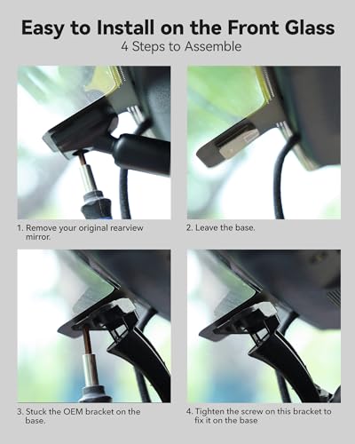 Image of WOLFBOX Model 179 OEM Bracket Fit for 2018-2024 Jeep Wrangler Rubicon, for USB C G840S /G840H /G850 /G900 /G900PRO /G850PRO /G900 Tripro Mirror Dash Cam