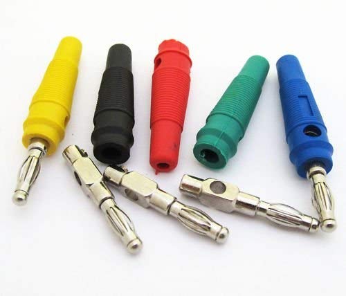 Gimax 5 Colors Nickel Plated Banana Plug Male 55mm 20pcs