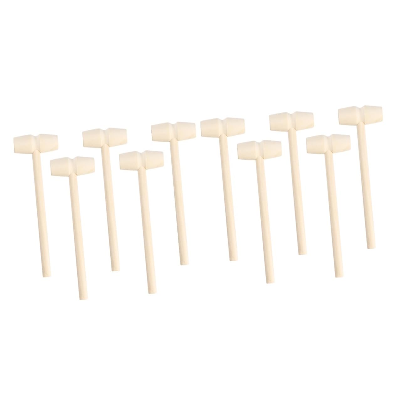 SAFIGLE 20 Pcs Drum Sticks Mini Hammer for Chocolate Crab Hammers Chocolate Letter Molds Wood Crab Mallets Mallet Pounding Toy Geometric Heart Craft for Kids Marty Short Hair Baby Wooden