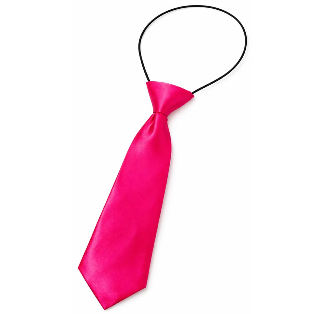 WS UK Kids Pre-Tied Necktie With Loop [Hot Pink]