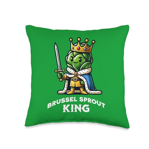 Brussel Sprouts King Thanksgiving Dinner Side Vegetable Throw Pillow