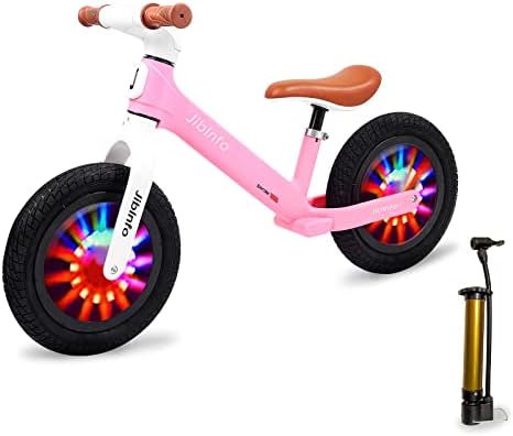 Colorful Lighting Kids Balance Bike, Toddler Balance Bike for 2 to 6 Years Old, Soft& Adjustable Seat, Silence Wheel Design, 360° Unlimited Steering Handlebar, No Pedal Training Bike, 2 Year Old Gifts