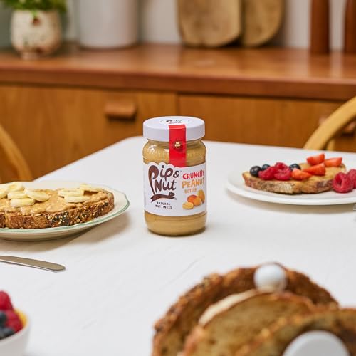 Pip & Nut - Crunchy Peanut Butter (6 x 300g) | Natural Nut Butter, No Palm Oil, No Added Sugar, Hi-Oleic Peanuts, High in Unsaturated Fats, Gluten Free, Vegan, Dairy Free