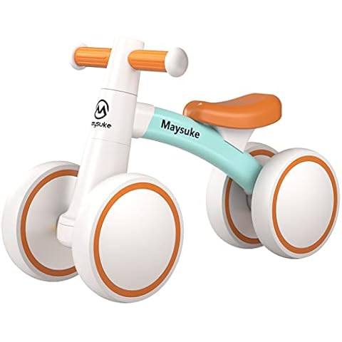 Maysuke Baby Balance Bike Toys for 1 Year Old Boys and Girls Gifts, Toddler Bike 10-24 Month First Birthday Gift with 4 Wheels, No Pedal (Green) Cover