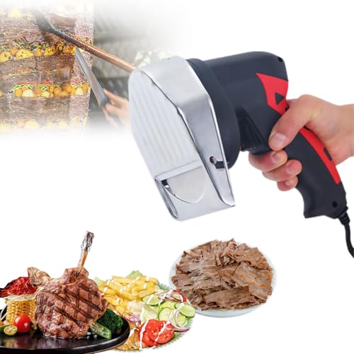 Affettatrice Elettrica per Kebab, Taglierina Portatile Doner Kebab Shawarma da 80 W, Coltello Giroscopico per Affettatrice Doner, Spessore 0-8 Mm, Affettatrice per Negozi di Carne Arrosto