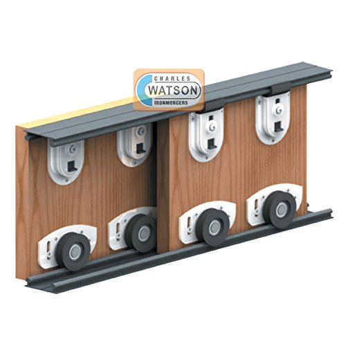 Ares 2 1800mm Internal Wardrobe Track Sliding Roller Door Gear - 2 Panel Kit