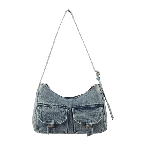 Denim Crossbody Bag for Women Boho Jean Shoulder Bag Vintage Jean Purse Casual Y2K Bag