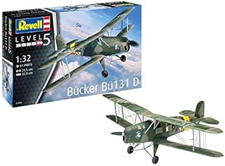 Revell RV03886 1:32-B cker B-131 Jungmann Plastic Model kit, Green, 1/32