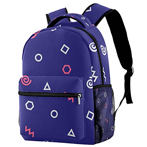 Sac à dos d'école lumineux à motif géométrique multicolore pour enfant