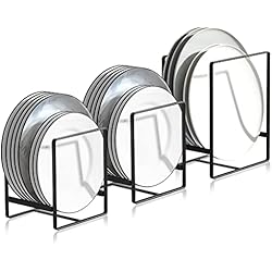 Estanteria Platero xianzhanEU 3 soportes para platos, escurreplatos de metal, multifunción, organizador adecuado para armarios de cocina, placas de almacenamiento, vajilla y tapa de olla