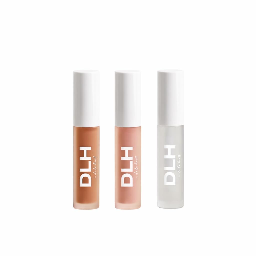 De La Heart The Oil Lip Trio – Hydrating Lip Oil Set with Botanical Oils – Sheer Shine & Moisture for Lips – Vegan, Cruelty-Free, Glossy Finish (3 Pack)