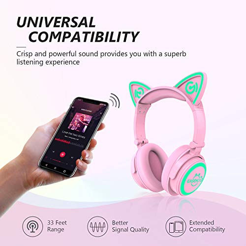 Mindkoo Casque Audio Stéréo Bluetooth 4.2 Oreilles de Chat Headphone Wireless Origine Cat Ear Ecouteur Supra-Auriculaire… - Les Beatles, Paul McCartney, John Lennon, RIngo Starr, George Harrison Mindkoo Casque Audio Stéréo Bluetooth 4.2 Oreilles de Chat Headphone Wireless Origine Cat Ear Ecouteur Supra-Auriculaire… – Image 5