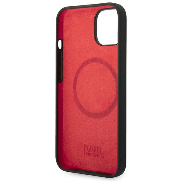 Coque Karl Lagerfeld iPhone 14 Plus noire rigide à plaque pour smartphone 6,7 pouces