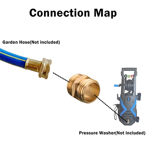 M Mingle Garden Hose Adapter, Male To Male, Female To Female, 3/4 Inch Brass Connector, 4-Pack With Extra 4 Washers #TOP5