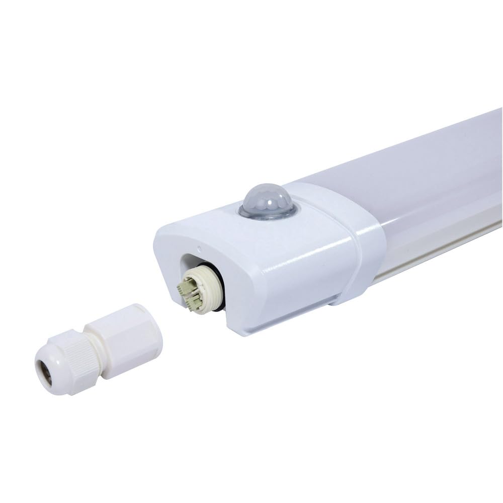 Gefom REGLETTE ETANCHE IP65 LED INTEGREE AVEC DETECTEUR, 120CM, 24W 2160 LM, CONNEXION AUTO