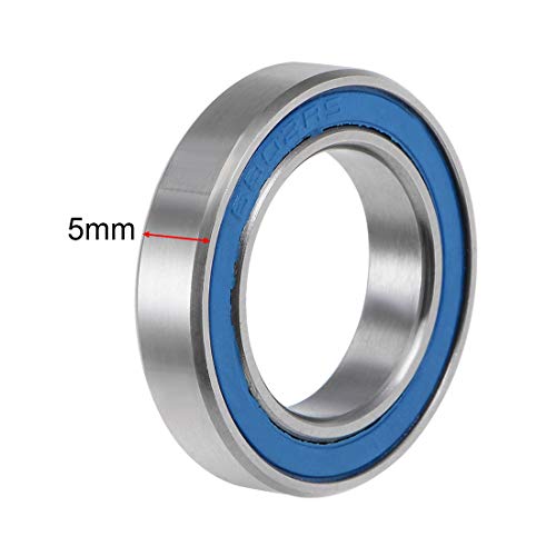 sourcing map 6802-2RS Deep Groove Ball Bearing 15x24x5mm Double Sealed ABEC-3 Bearings 2-Pack