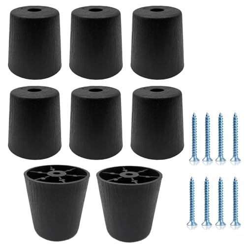 Pafnisoin Patas para muebles (8 unidades, redondas, 50/40 mm de diámetro, 50 mm de alto, patas de plástico para sofás y armarios, 8 tornillos incluidos)