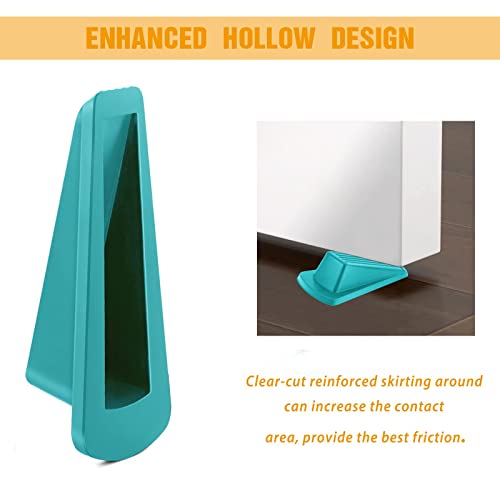 Crosize Door Stoppers For Floor Rubber Door Stop Wedge, Door Gaps And Prevent The Lock-Outs,Floor Sturdy Stackable Door Stop For Carpet Heavy Duty Door (Blue) #TOP5
