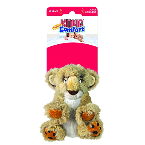 KONG – Comfort Kiddos Lion – Plüschtier mit Herausnehmbarem Quietscher – Für Große Hunde