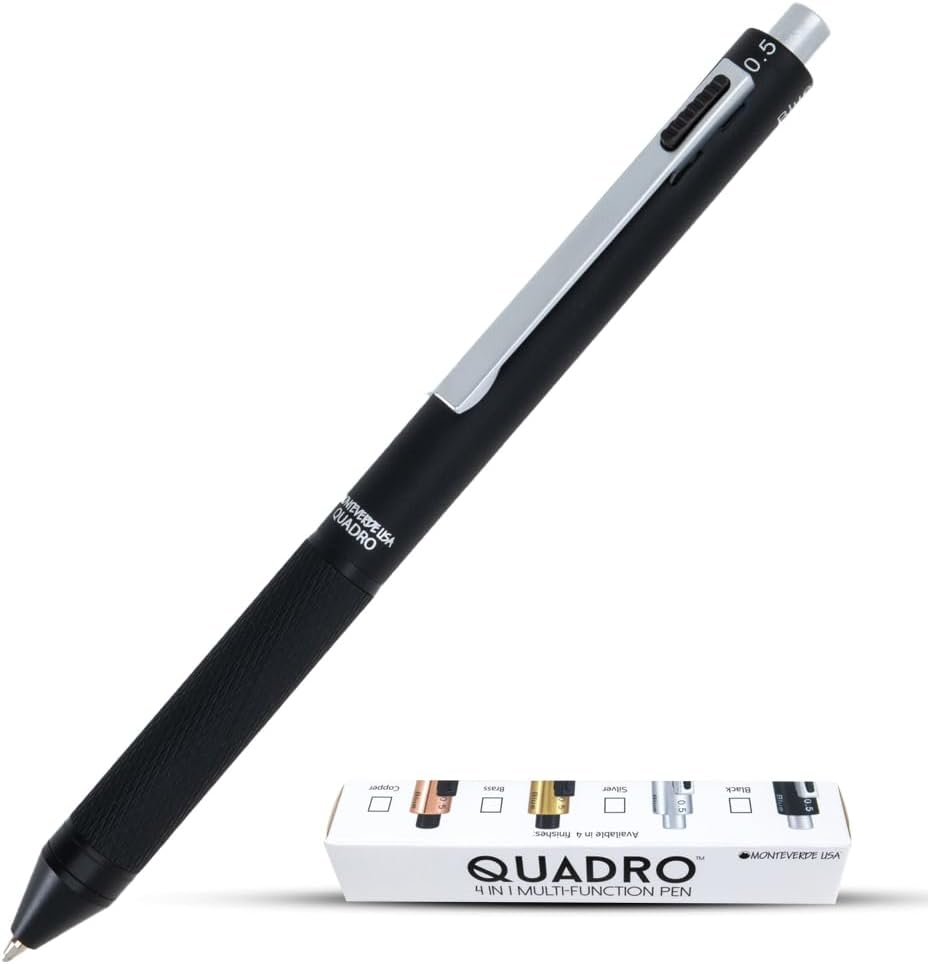 Monteverde Usa Quadro 4-In-1 Multifunction Pen Black (Mv35510)